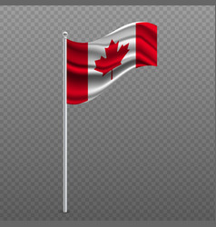 Canada Waving Flag On Metal Pole