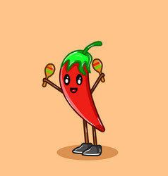 Cute Chili Celebrates Cinco De Mayo Cartoon