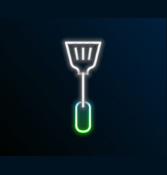 Glowing Neon Line Fly Swatter Icon Isolated