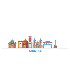 Philippines Manila Line Cityscape Flat