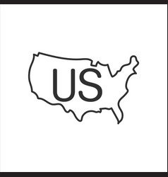 Usa Map Icon With Editable Stroke Minimal Linear