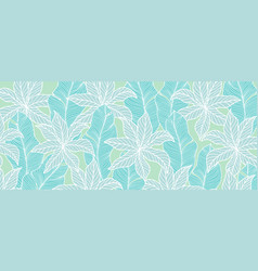 Botanical Blue Background With Banana Leaves