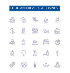 Food And Beverage Business Line Icons Signs Set