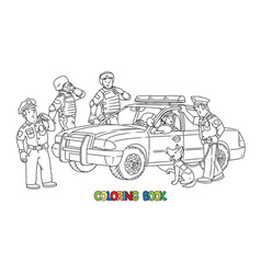 Police Officers And Car Coloring Book