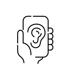 Smart Phone With Ear Icon Speech Recognition App