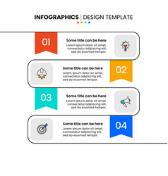 Infographic Template Line With 4 Steps And Numbers