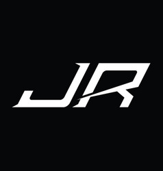 Jr Logo Monogram Letter With Slice Style