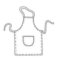 Kitchen Textile Apron With Pocket Doodle Style