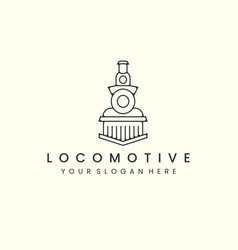 Locomotive With Line Art Style Logo Icon Template