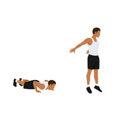 Man Doing Chest To Floor Burpee Exercise