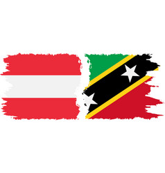 Saint Kitts And Nevis Austria Grunge Flags