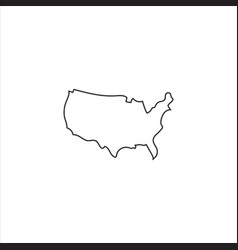 Usa Map Icon With Editable Stroke Minimal Linear