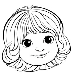 Black And White Drawing Of A Smiling Young Girl