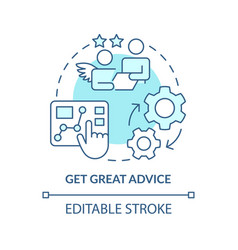 Get Great Advice Turquoise Concept Icon