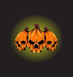 Three Skull Pumpkins