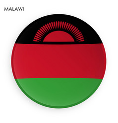 Malawi Flag Icon In Modern Neomorphism Style