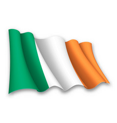 Realistic Waving Flag Of Ireland