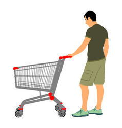 Man Doing Grocery Shopping With Basket