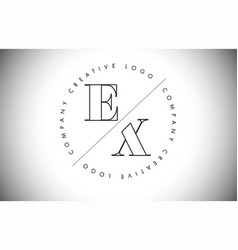 Outline Ex E X Letter Logo With Cut