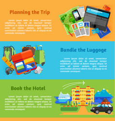 Travel Planning Booking Flat Banners Set