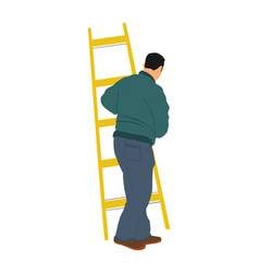 Construction Worker With Ladders