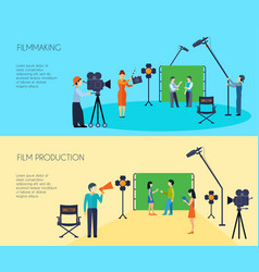 Filmmaking Process 2 Flat Horizontal Banners