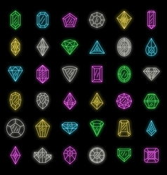 Gemstone Icons Set Neon