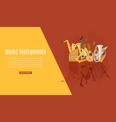 Musical Instruments Shop Web Page With Guitar