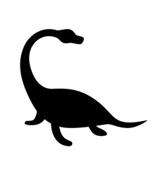 Plesiosauria Dinosaur Silhouette Isolated