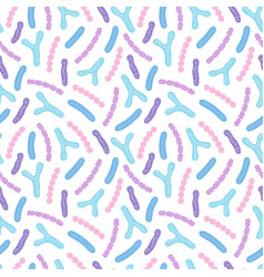 Seamless Pattern With Probiotics Bifidobacterium