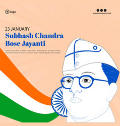 Subhash Chandra Bose Jayanti Banner Design