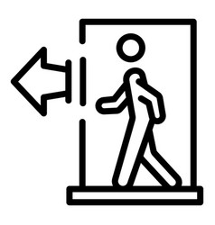 Walk Through Exit Door Icon Outline Style