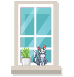 A Cat Sitting On Narrow Window