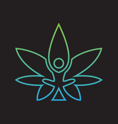 Cannabis Cb D Oil Yoga Creative Logo