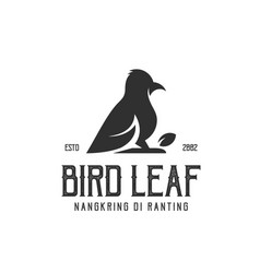 Logo Retro Vintage Bird Leaf