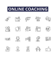 Online Coaching Line Icons And Signs