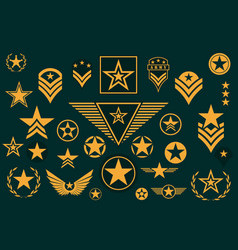 Set army star military rank insignia military Vector Image