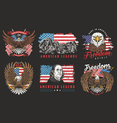 American Legends Set Stickers Colorful