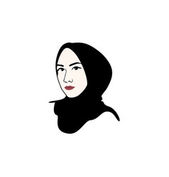 Beautiful Moslem Girl Hijab Design Logo