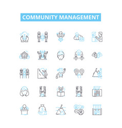 Community Management Line Icons Set