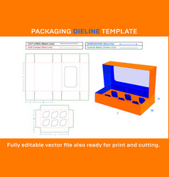 Cupcake Box Window Display 6 Holes Insert Dieline