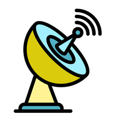 Parabolic Antenna Icon Color Outline