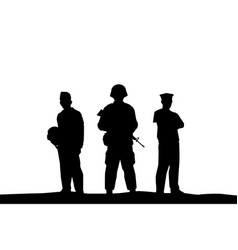 Soldier With Army Navy And Air Force Silhouette