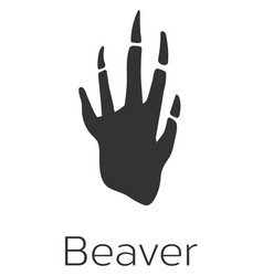 Beaver Footprint Wild Animal Black Foot Stamp