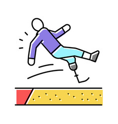 Broad Jump Handicapped Athlete Color Icon