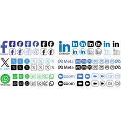 Collection Of Popular Social Media Logo Facebook