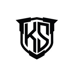 Ks Logo Monogram Letter With Shield Shape Design