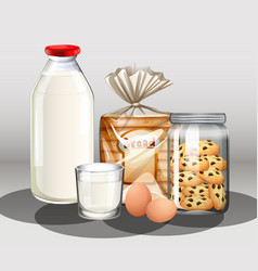 Baked Goods With Bottle Milk And Two Eggs