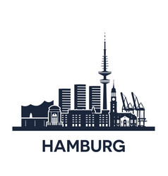 Hamburg City Skyline Germany Detailed Version