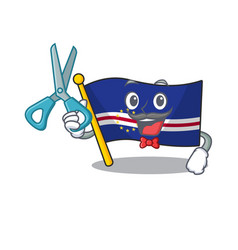 Happy Barber Flag Cape Verde Mascot Cartoon